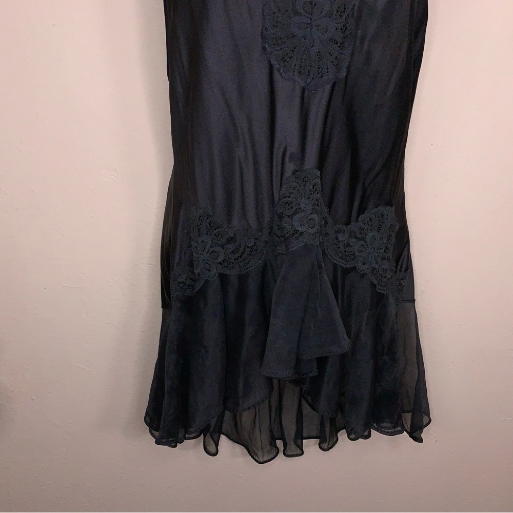 Vintage Val Mode Medium Black Lace Nightgown Retro Pinup Goth Glam View 6